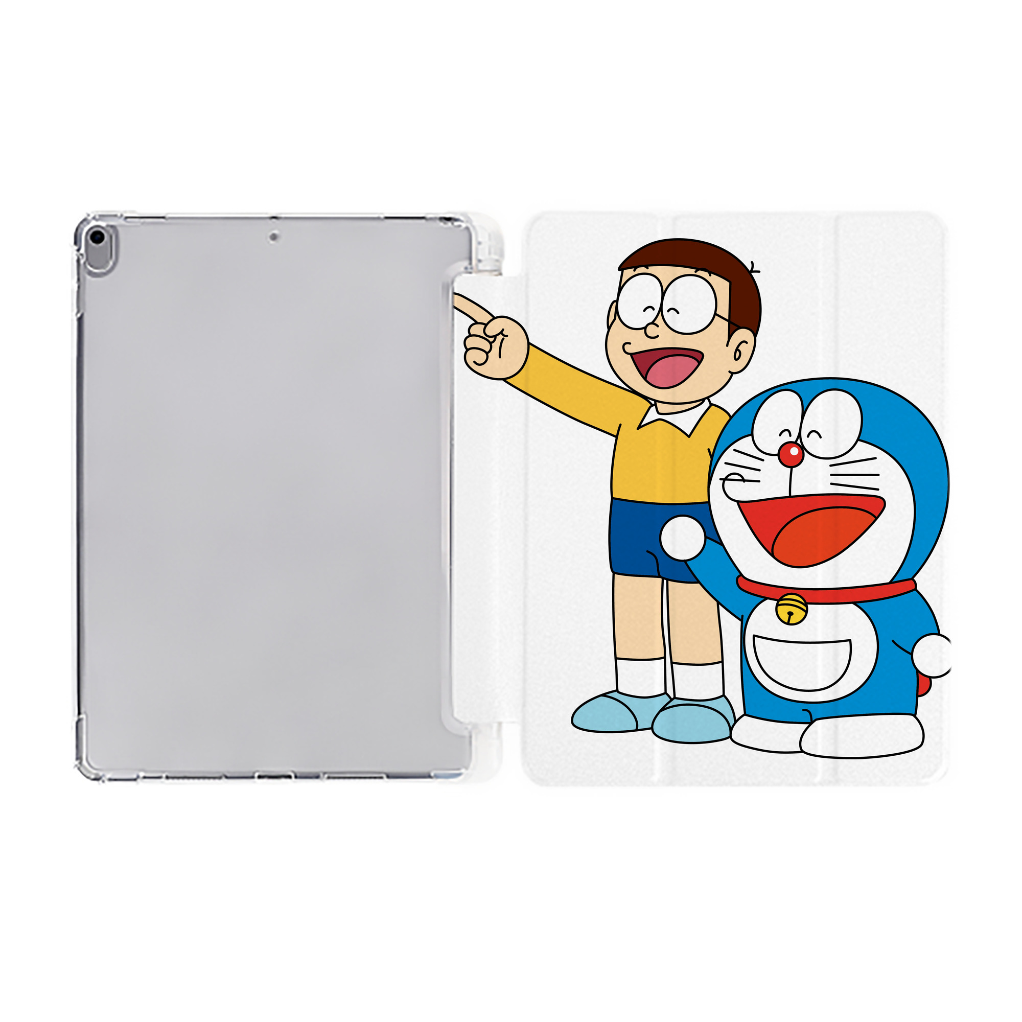 （画像用） ドラえもん 野比 のび太 Doraemon Nobita Nobi IPad ケース ペン収納付き 三つ折りスタンド PUレザー×シリコン 対応機種9.5/10.5/10.9インチ